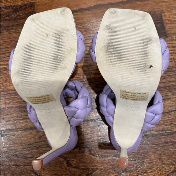 Steve Madden Kenley Vegan Leather Braided Heel Sandals, Purple, Size 6.5 - Picture 7 of 8